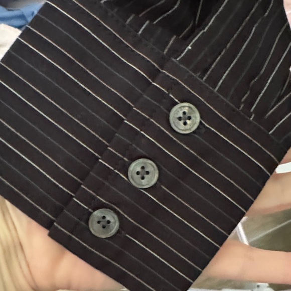 Express Black and White Striped Button Down Shirt - Picture 3 of 9